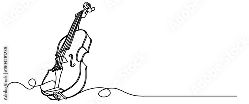 violin line art style drawing. Vector eps