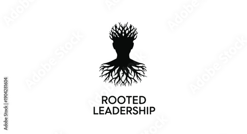 Symbolic silhouette of a human head with tree roots growing from it, representing connection and growth.
