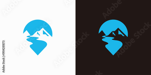 Mountain  travel location logo design outdoor, adventure, landscape   logo design template inspiration