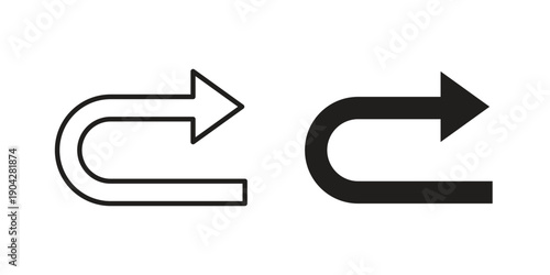 Redo icon design element, vector illustration. Editable vector collections.