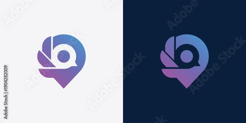 innovation abstract logo bird for human relationships, social, teamwork, vector design illustration.