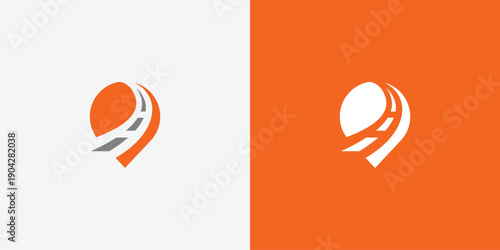 Pin delivery logo design, creative  concept of logistics, cargo, order, send, move, route, Gps map point location icon with arrow combination.