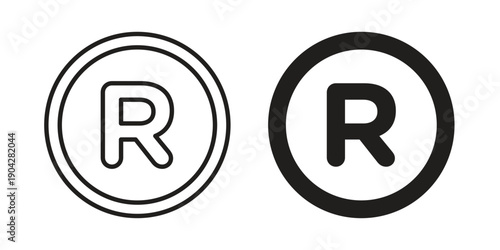 Registered icon design element, vector illustration. Editable vector collections.