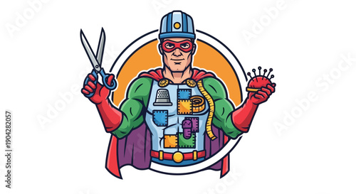 Creative Artisan with Tools in Vibrant Graphic Design Environment