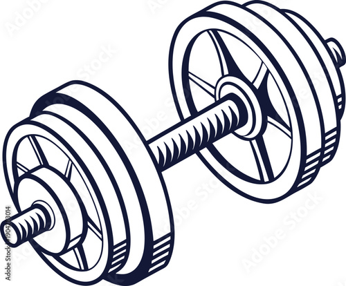 Vector dumbbell icon fitness equipment illustration workout concept