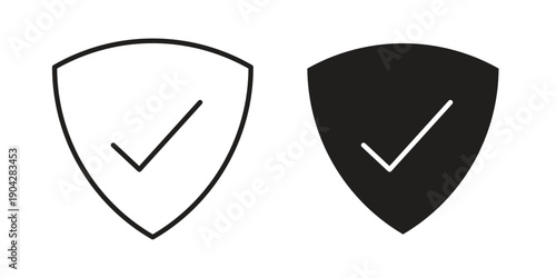 Shield check icon design element, vector illustration. Editable vector collections.