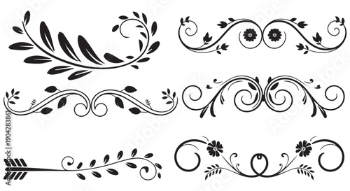 Decorative floral dividers and ornaments for design eps 10