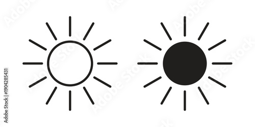 Sun icon design element, vector illustration. Editable vector collections.