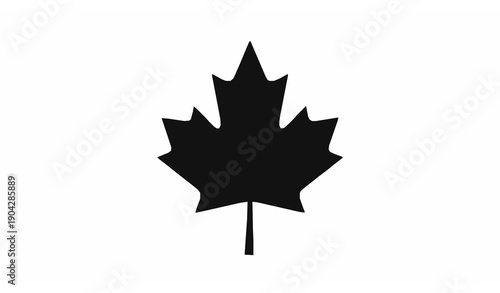 Decorative black maple leaf symbol vector illustration