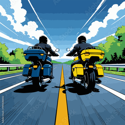 picture of two bikers on tour