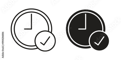Time check icon design element, vector illustration. Editable vector collections.