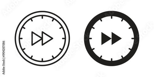 Time forward icon design element, vector illustration. Editable vector collections.