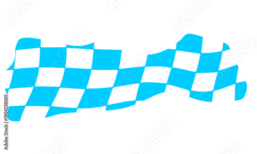 Blue and white checkered racing flag wavy pattern for motorsport finish line competition speed race winner victory design illustration background