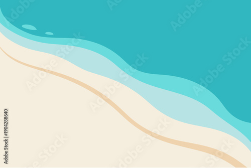 Serene beach scene with turquoise water and sandy shore