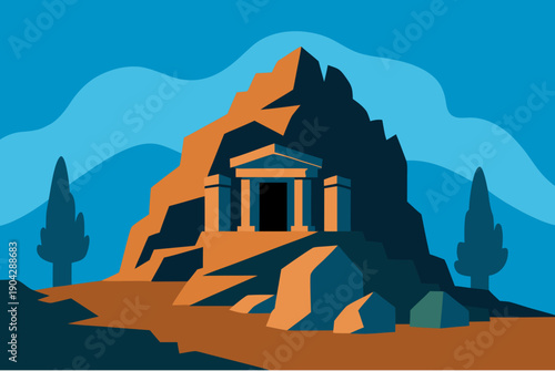 Ancient temple on a rocky hilltop