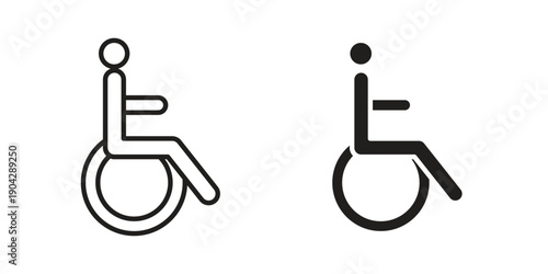 Wheelchair icon design element, vector illustration. Editable vector collections.