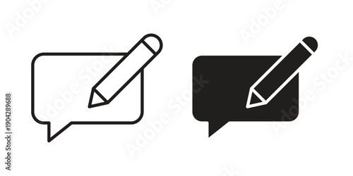 Write comment icon design element, vector illustration. Editable vector collections.