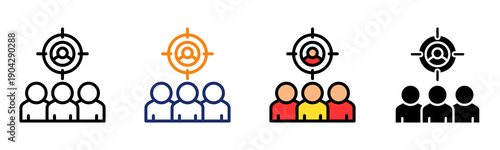 Audience Targeting Icon Multiple Style Collection Set 