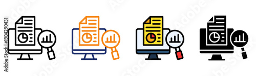 Data Analytics Icon Multiple Style Collection Set 