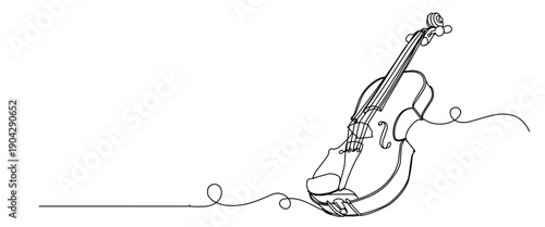 violin line art style drawing. Vector eps