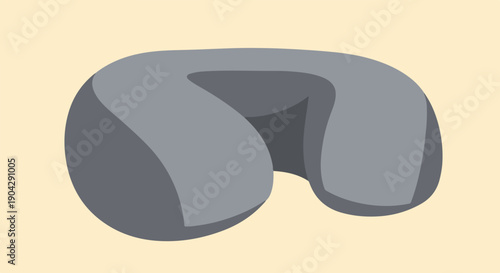A simple, stylized neck pillow shown from above on a light yellow background