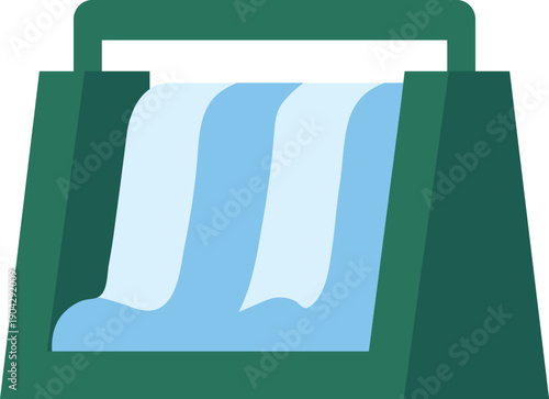 Hydroelectric Dam With Waterfall Illustration