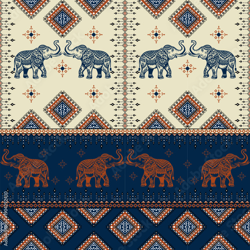 seamless pattern with elephants