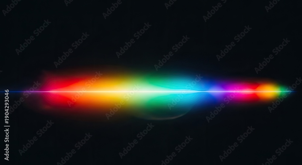 Fototapeta premium Vibrant Rainbow Lens Flare on Dark Background.