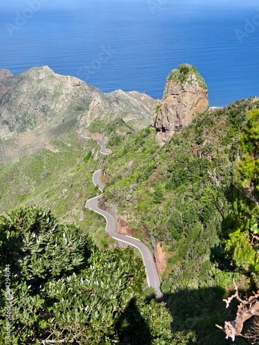 Mountain winding road on the island of Tenerife in the Canary Islands