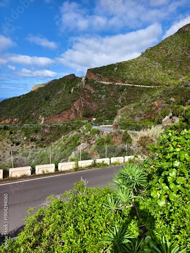 Mountain winding road on the island of Tenerife in the Canary Islands