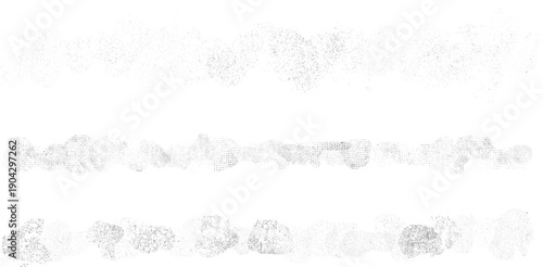 Spray texture line border set. Distress horizontal design element, for layouts and overlays. Spray paint stroke, splatter line dividers. Speckled vector brush strokes, edges.