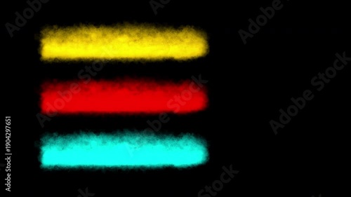 Hand drawn water color three animated lower third with transparent background