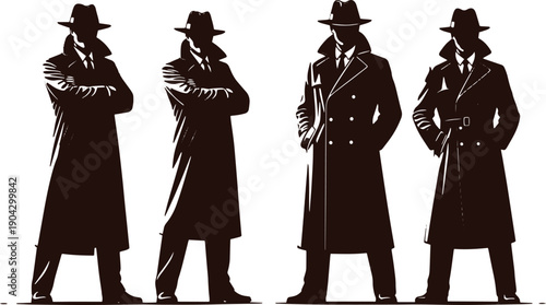 Four Men in Coats and Hats men in suits men in hats