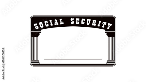 Social Security Number, black isolated silhouette