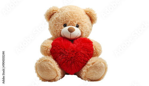 Romantic Plush Teddy Bear with Heart.