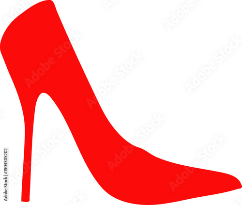 Red Stiletto High Heel Silhouette
