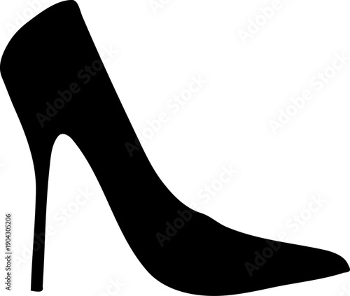 Black Stiletto High Heel Silhouette