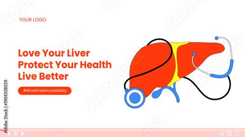 Thumbnail Background Flat Cartoon Hand Drawn Illustration for World Liver Day