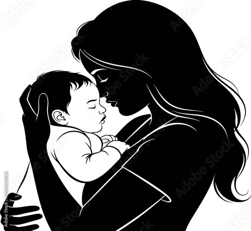 Mother's day tribute loving mother embracing baby