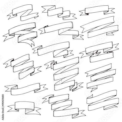 Vintage paper clip vector set with decorative elements and floral swirls on white background