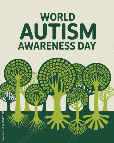 World Autism Awareness Day Inclusion Support Neurodiversity Illustration