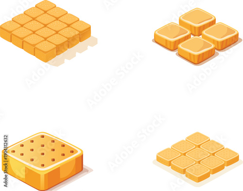 Freshly baked unfilled square bread.