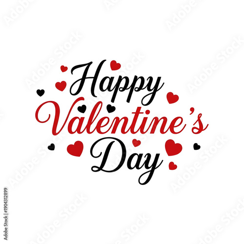 Happy Valentine's Day with cute hearts and lovely text