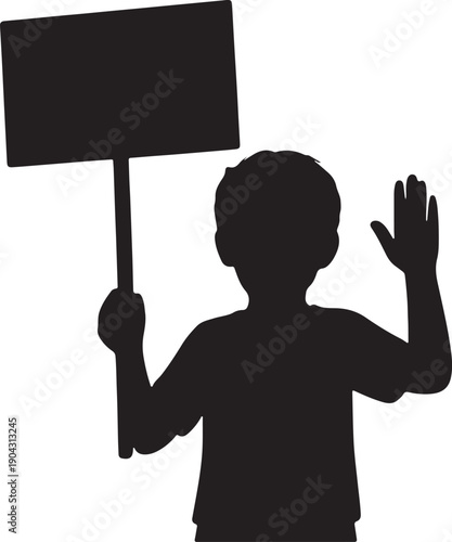 Stop child labour protest silhouette