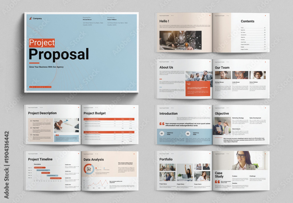 Project Proposal Image Project Proposal Template Landscape Stock Template | Adobe Stock