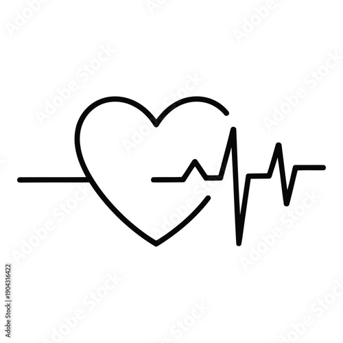 A heart rate monitor icon with a stylized heart
