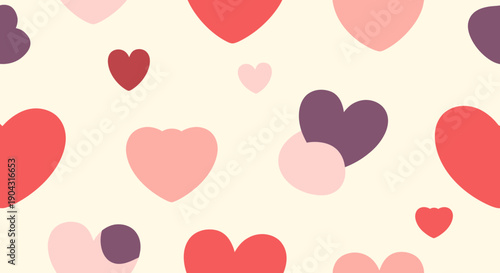 Colorful heart shapes in various sizes.