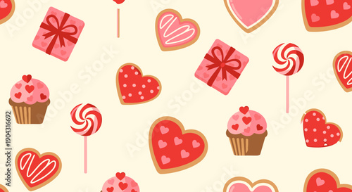 Colorful Valentine's Day sweets and treats.