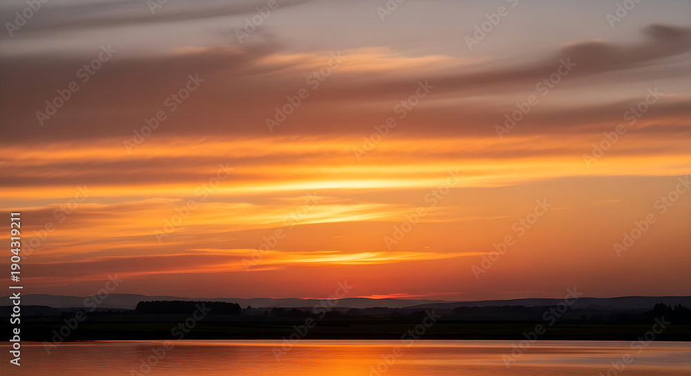 Fototapeta premium sunset over the river