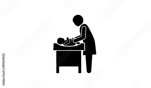 Minimal baby changing station symbol vector icon